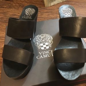 VINCE Camuto black wedge shoes
